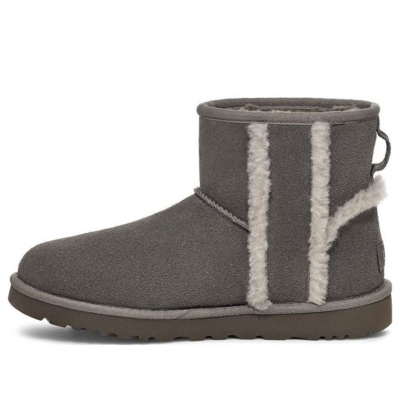 (WMNS) UGG Classic Mini Shearling Logo 'Charcoal' - 1153473-CHRC