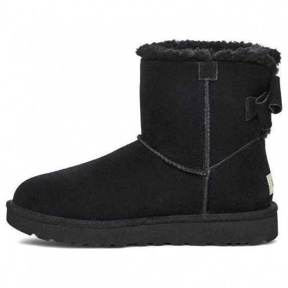 (WMNS) UGG Mini Bailey Suede Bow 'Black' - 1153514-BLK