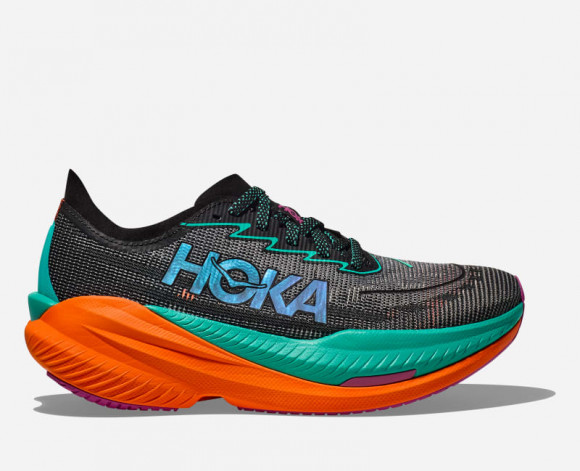 HOKA Men's Mach X 2 Road Running Shoes in Black/Electric Aqua - 1155119-BCQ