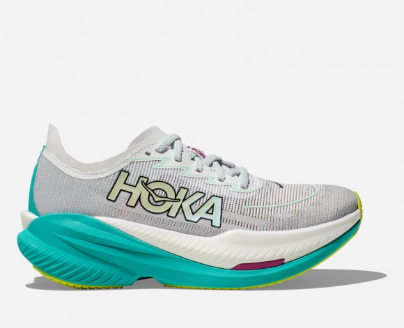 HOKA Women's Mach X 2 Road Running Shoes in Frost/Electric Aqua - 1155120-FCQ