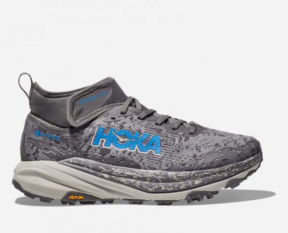 HOKA Men's Speedgoat 6 Mid GORE-TEX Trail Shoes in Satellite Grey/Stardust - 1155152-SLTG