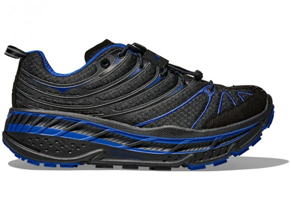 HOKA Stinson Evo OG Lifestyle Shoes in Black/Ultramarine - 1155350-BLTR