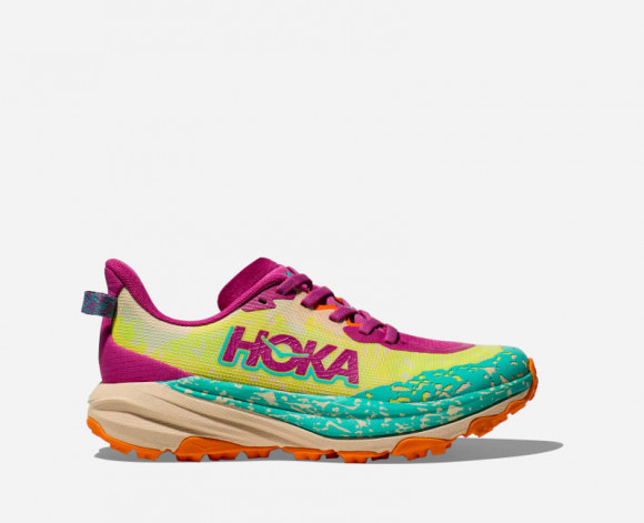 HOKA Kid's Speedgoat 6 Trail Shoes in Fuchsia/Electric Aqua - 1156933-FHS