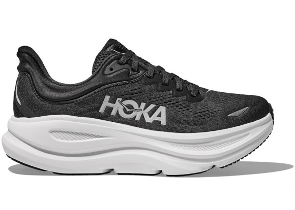 HOKA Bondi 9 Chaussures pour Homme en Black/White | Route - 1162011-BWHT