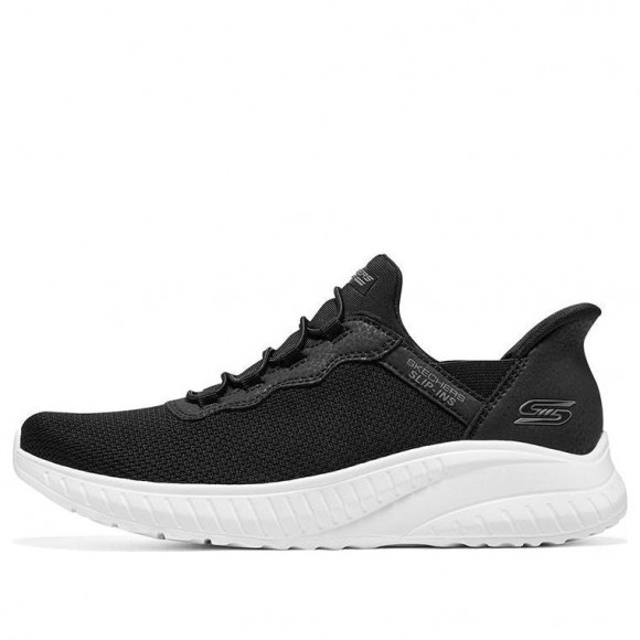 (WMNS) Skechers Slip-ins Bobs Sport Squad Chaos 'Black White' - 117500-BLK