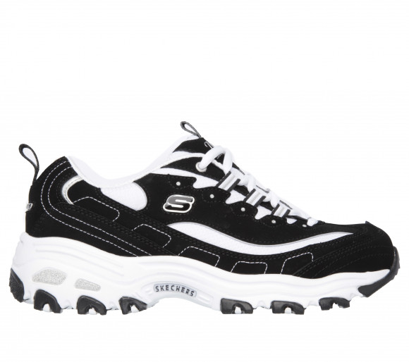 Skechers Women's D'Lites - Biggest Fan Sneaker in Black/White - 11930