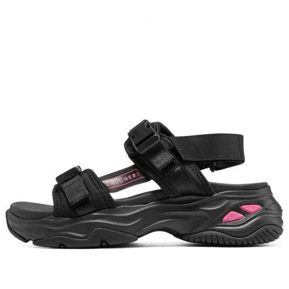 (WMNS) Skechers D'lites 4.0 Sandals 'Black Pink' - 119385-BBK