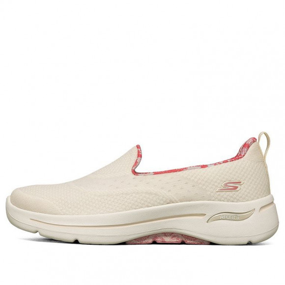 (WMNS) Skechers Go Walk Arch Fit 'Cream White' - 124475-NTCL