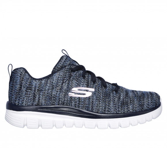 Skechers Women's Graceful - Twisted Fortune Sneaker in Navy Blue/Blue - 12614