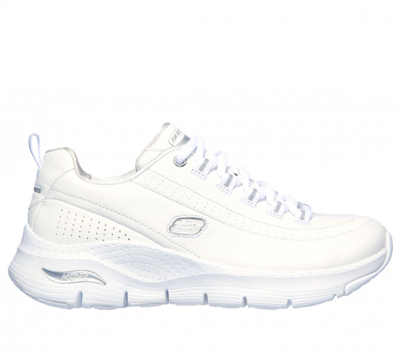 Skechers Women's Arch Fit - Citi Drive Sneaker in White/Silver - 149146