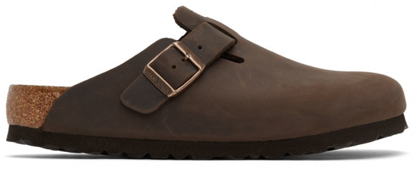 Birkenstock Sabots Boston bruns à semelle intérieure feutrée - 159711