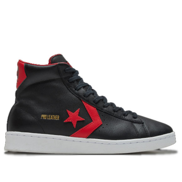 black and red leather converse