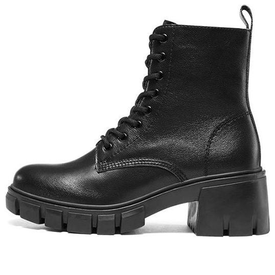 (WMNS) Skechers Top Notch Martin Boots 'Black' - 167341-BBK