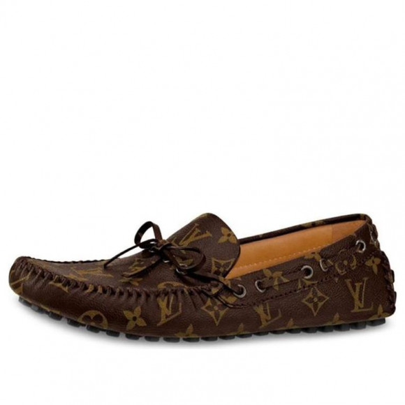 LOUIS VUITTON Arizona Moccasin Shoes 'Brown Logo Monogram' - 1A3NCC