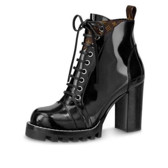 (WMNS) LOUIS VUITTON LV Star Trail Ankle Boots 'Black with Conor Monogram' - 1A5MZU