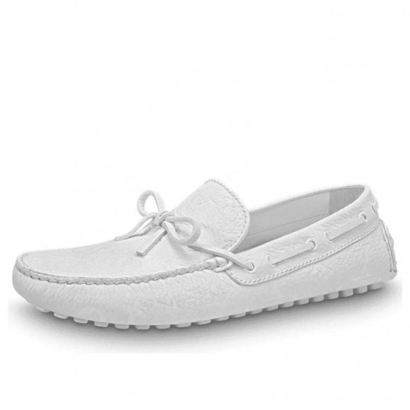 LOUIS VUITTON Arizona Moccasin Shoes 'White Logo Monogram' - 1A5Y93