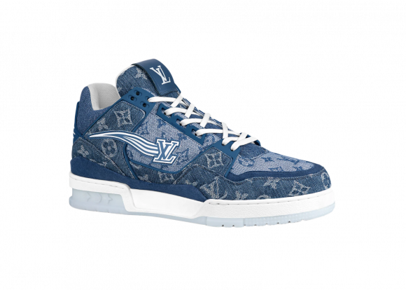 Louis Vuitton Trainer Monogram Denim Blue Sneaker -   Worldwide Shipping