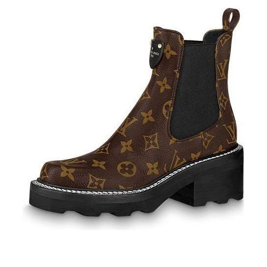 WMNS LOUIS VUITTON LV Beaubourg Ankle Boots Brown