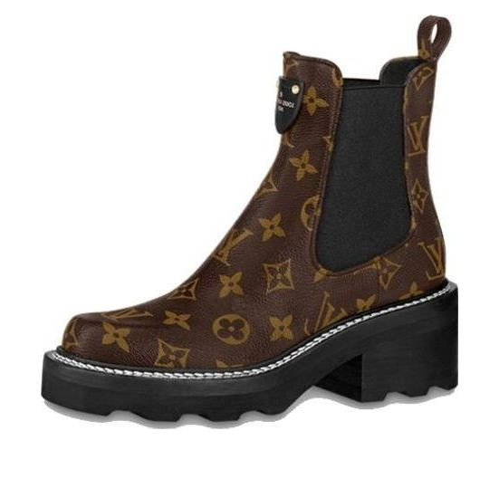 (WMNS) LOUIS VUITTON LV Beaubourg Ankle Boots 'Brown Monogram' - 1A8QCL