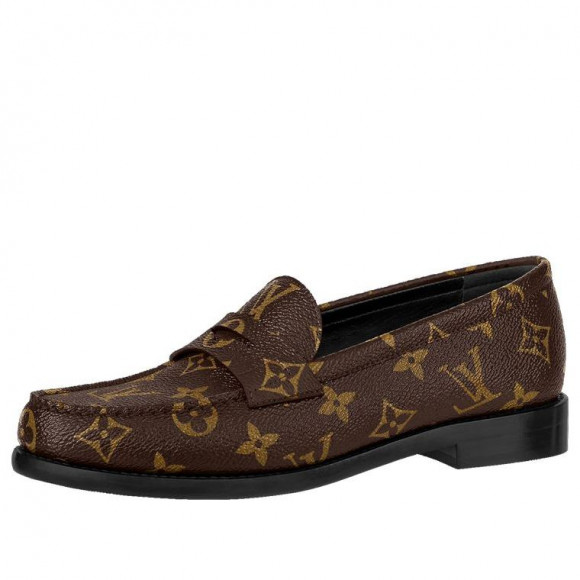 (WMNS) LOUIS VUITTON Monogram Leather Logo Loafers 'Brown' - 1A8VKZ