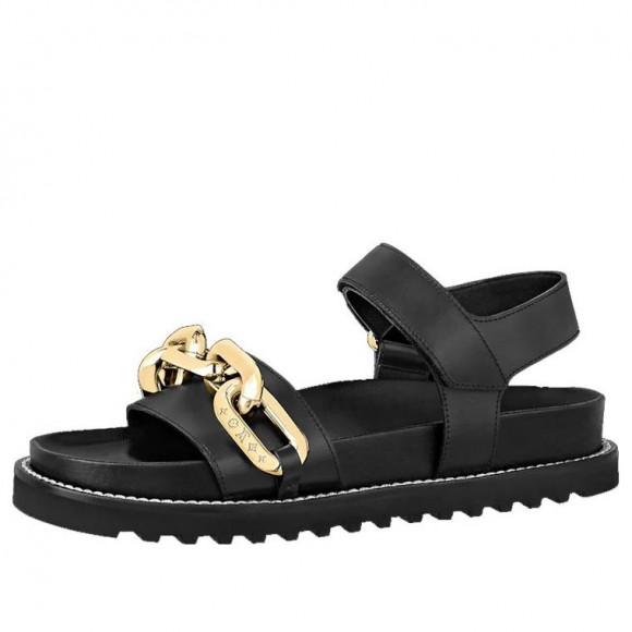 (WMNS) LOUIS VUITTON Paseo Flat Sandals 'Black GOld' - 1A8VS2