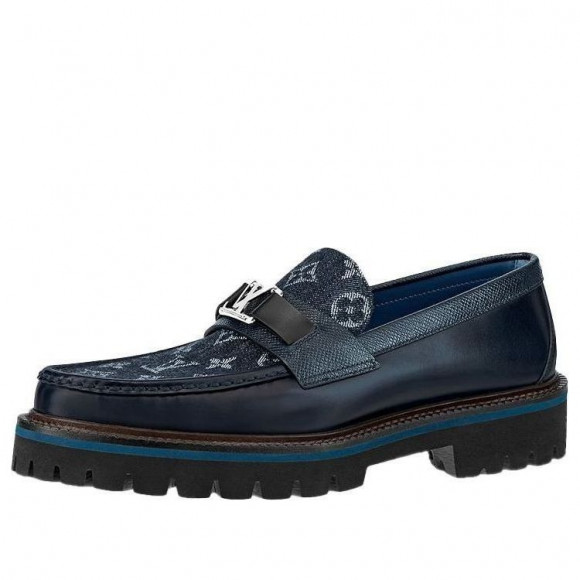 LOUIS VUITTON Major Loafers 'Navy Monogram with Monogram Deco' - 1A8YJZ