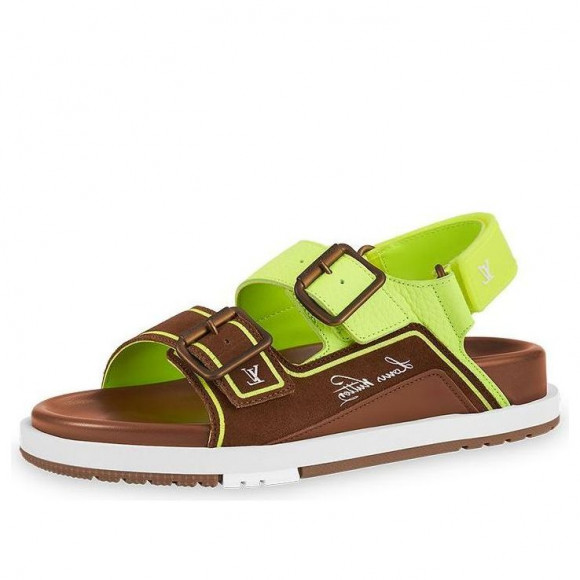 LOUIS VUITTON x NBA Trainer Sandals 'Brown Neon Green' - 1A8ZNH