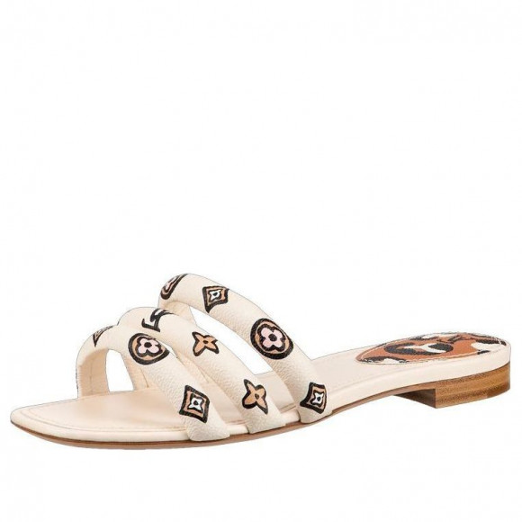 (WMNS) LOUIS VUITTON Appeal Sandals 'White with Black Beige Monogram' - 1A93E6