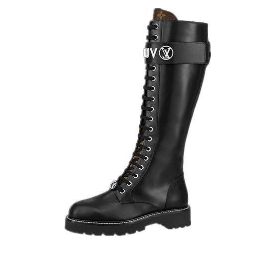 (WMNS) LOUIS VUITTON Territory Flat High Ranger Boots 'Black' - 1A9H1K