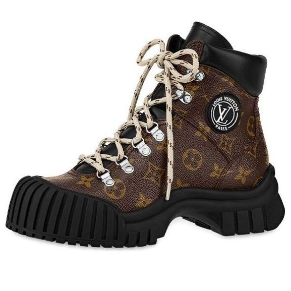 (WMNS) LOUIS VUITTON Ruby Flat Ranger Boots 'Brown Monogram with Black' - 1AALYG