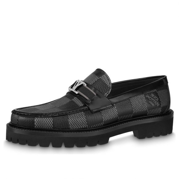 LOUIS VUITTON Major Loafers 'Grey Black Plaid' - 1AAN6T