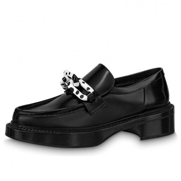 (WMNS) LOUIS VUITTON x YK Academy Loafers 'Black with White' - 1AB9JW