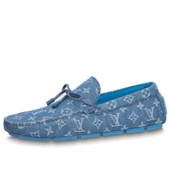 LOUIS VUITTON LV Driver Moccasin Shoes 'Blue Denim Monogram with Blue' - 1ABF63