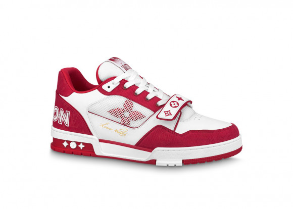 Louis Vuitton Trainer Monogram Denim Red Sneaker -  Worldwide  Shipping