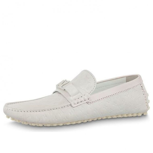 LOUIS VUITTON Hockenheim Moccasin Shoes 'White Minimonogram' - 1ABM3T