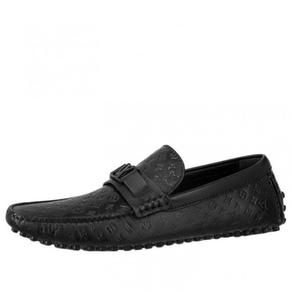 LOUIS VUITTON Hockenheim Moccasin Shoes 'Black Minimonogram' - 1ABM4R