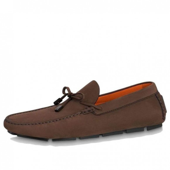 LOUIS VUITTON LV Driver Moccasins Shoes 'Brown with Black' - 1ABMRA