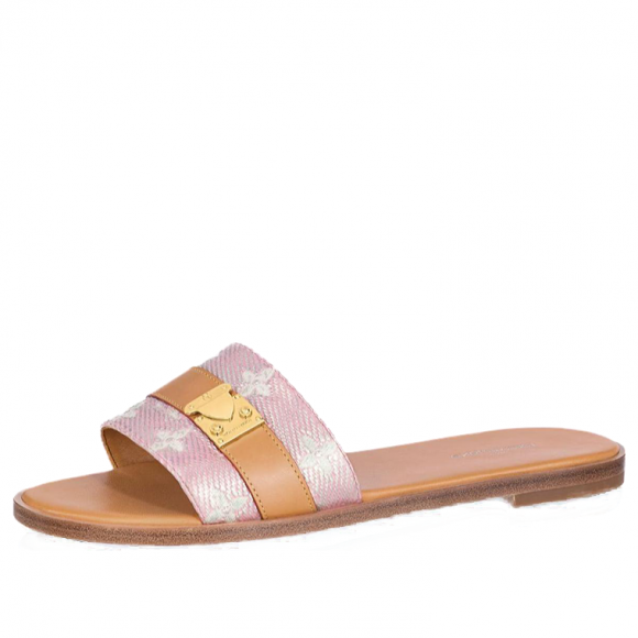 (WMNS) LOUIS VUITTON Lock It Slides 'Pink Monogram with Brown' - 1ABV19