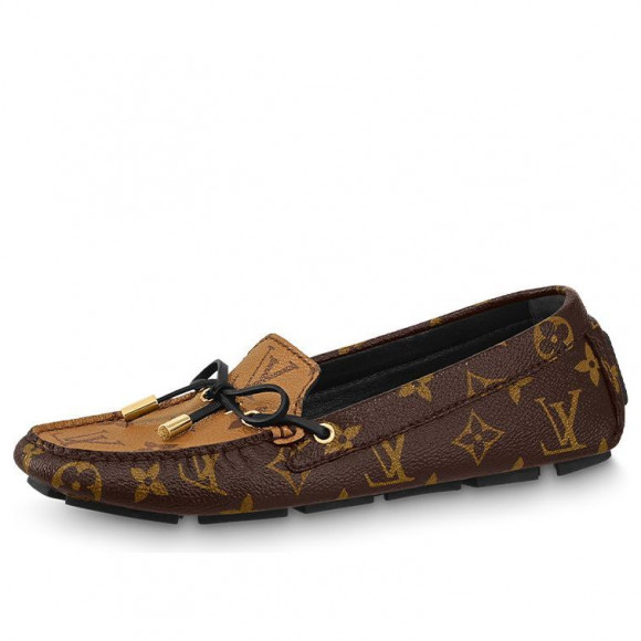 (WMNS) LOUIS VUITTON Gloria Flat Loafers 'Brown Monogram with Black' - 1ABV2A