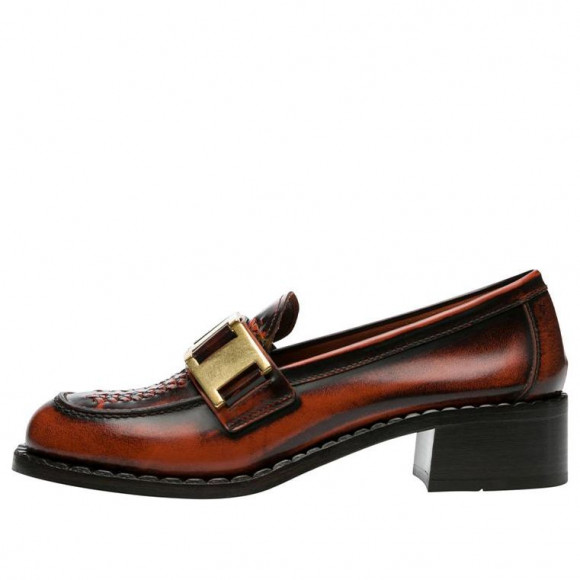 (WMNS) PRADA Woven 40mm Loafers 'Brown' - 1D193M_P39_F0049