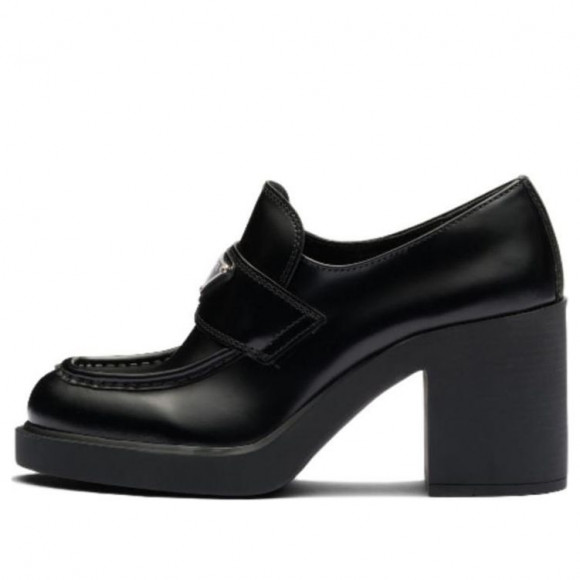 (WMNS) PRADA Chocolate Brushed Leather Loafers 'Black' - 1D246M_055_F0002_F_085