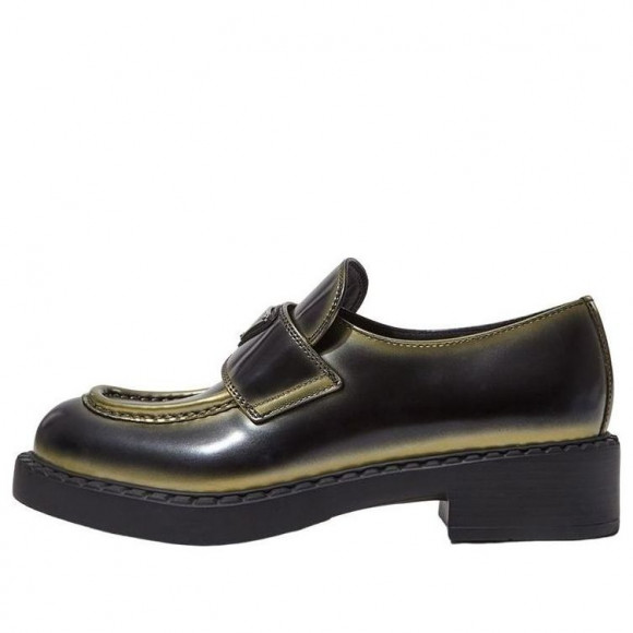 (WMNS) PRADA Leather Loafers 'Black Spray Paint' - 1D246M_3LL8_F0X7F_F_B050