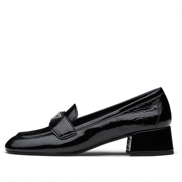 (WMNS) PRADA Triangle Logo Patent Leather Shoes 'Black' - 1D583M_H27_F0002_F_035