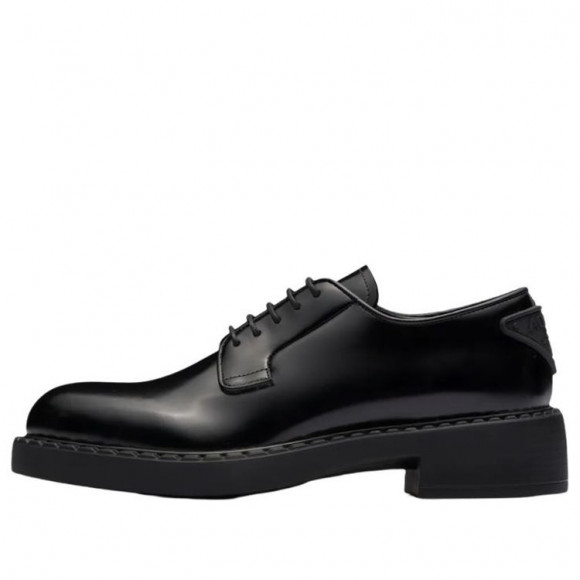 Brushed leather derby shoes prada sale