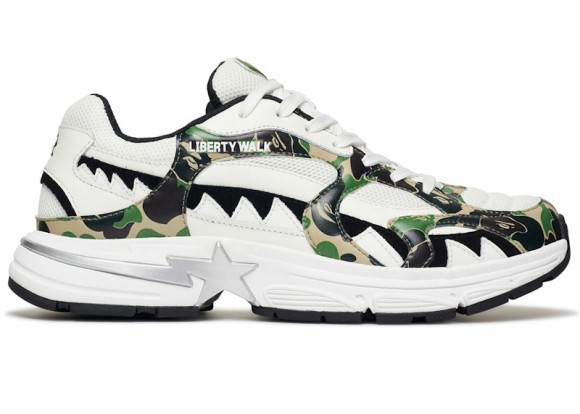 A Bathing Ape Shark Sta LBWK White Green - 1K73-191-922-GRN/001FWK731922C-GRN