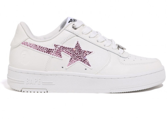 A Bathing Ape Bape Sta Low #50 White Pink Crystal - 1K80-291-350-WHT/001FWK802350-WHT