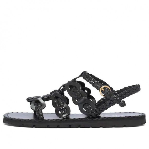 (WMNS) PRADA Braided Leather Sandals 'Black' - 1X186M_027_F0002_F_A015