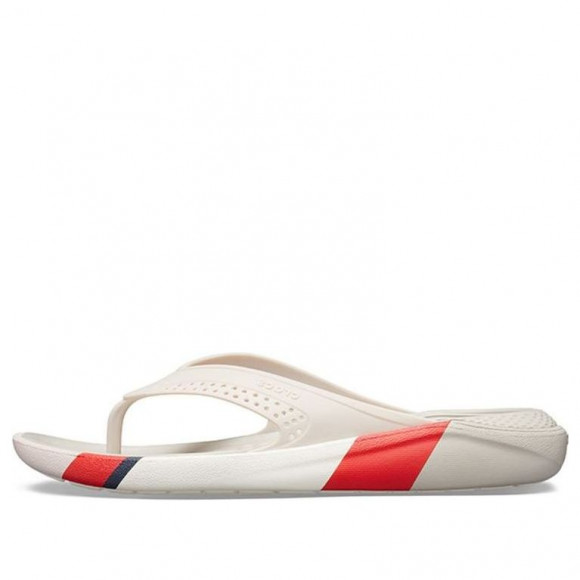 Crocs LiteRide Colorblock Slides 'White Red' - 205625-6PL