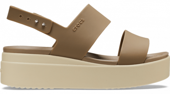 Crocs Brooklyn Low Wedges Women Khaki / Bone - 206453-2YI