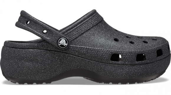 Crocs | Women | Classic Platform Glitter | Clogs | Black | - 207241-001